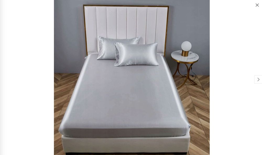 Prześcieradło satynowe z gumką 180x200+30cm oddychające szare