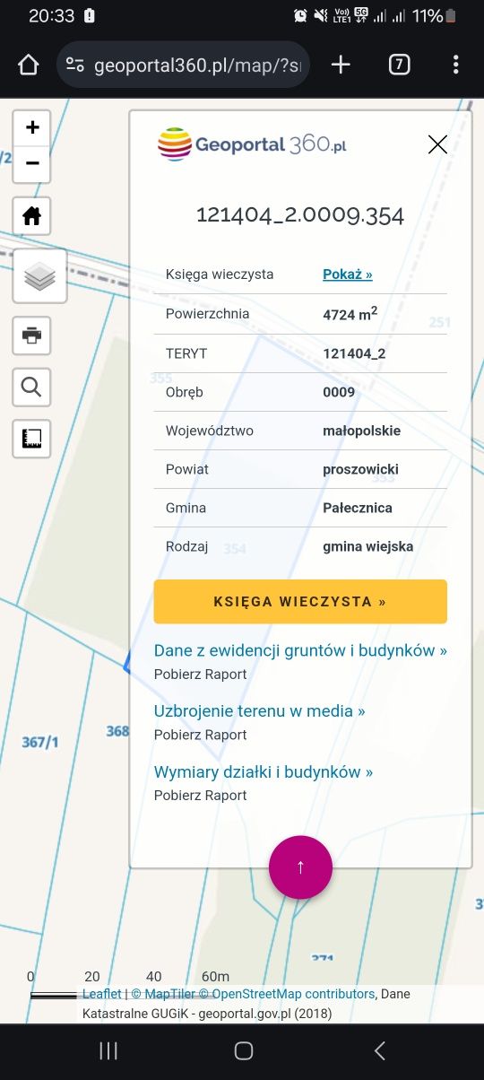 Działka Pałecznica- Proszowice