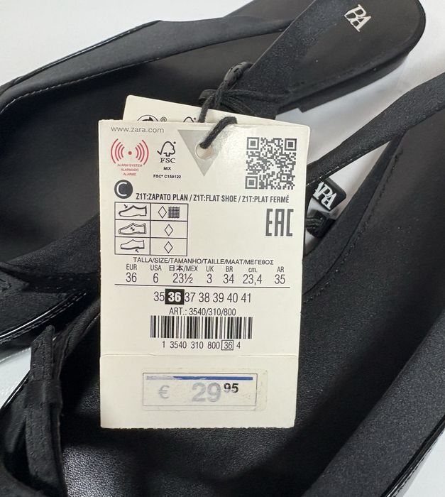 Чорні балетки ZARA