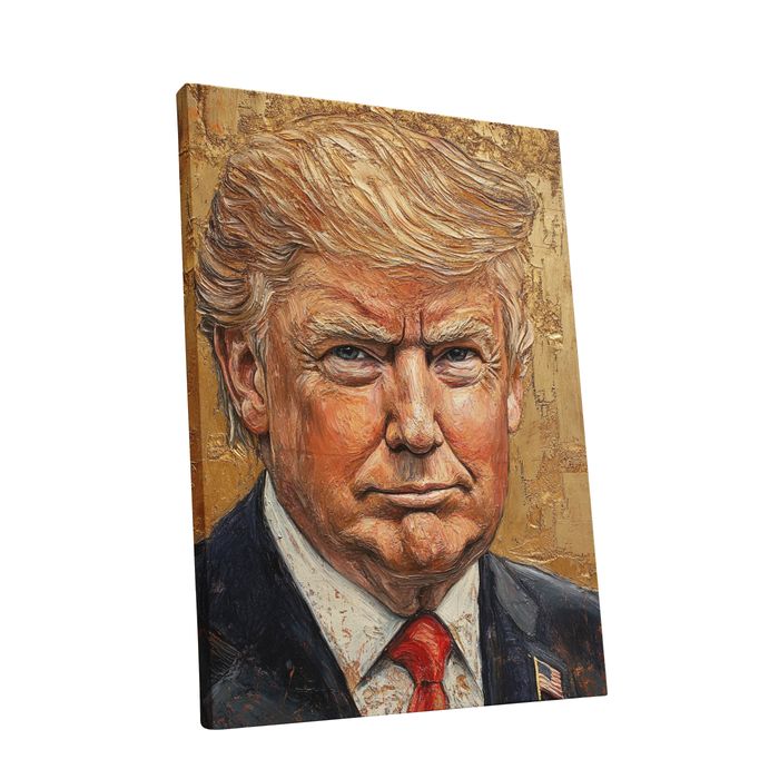 Ekspresyjny portret Donalda Trumpa na płótnie 45x60 cm do wnętrz