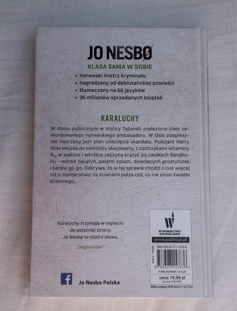 Książka Karaluchy Jo Nesbo