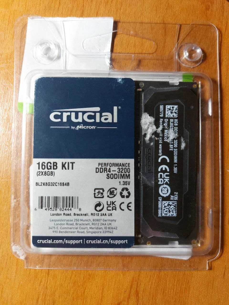 Crucial SO-DIMM 16GB KIT DDR4 3200 MHz CL16 Ballistix