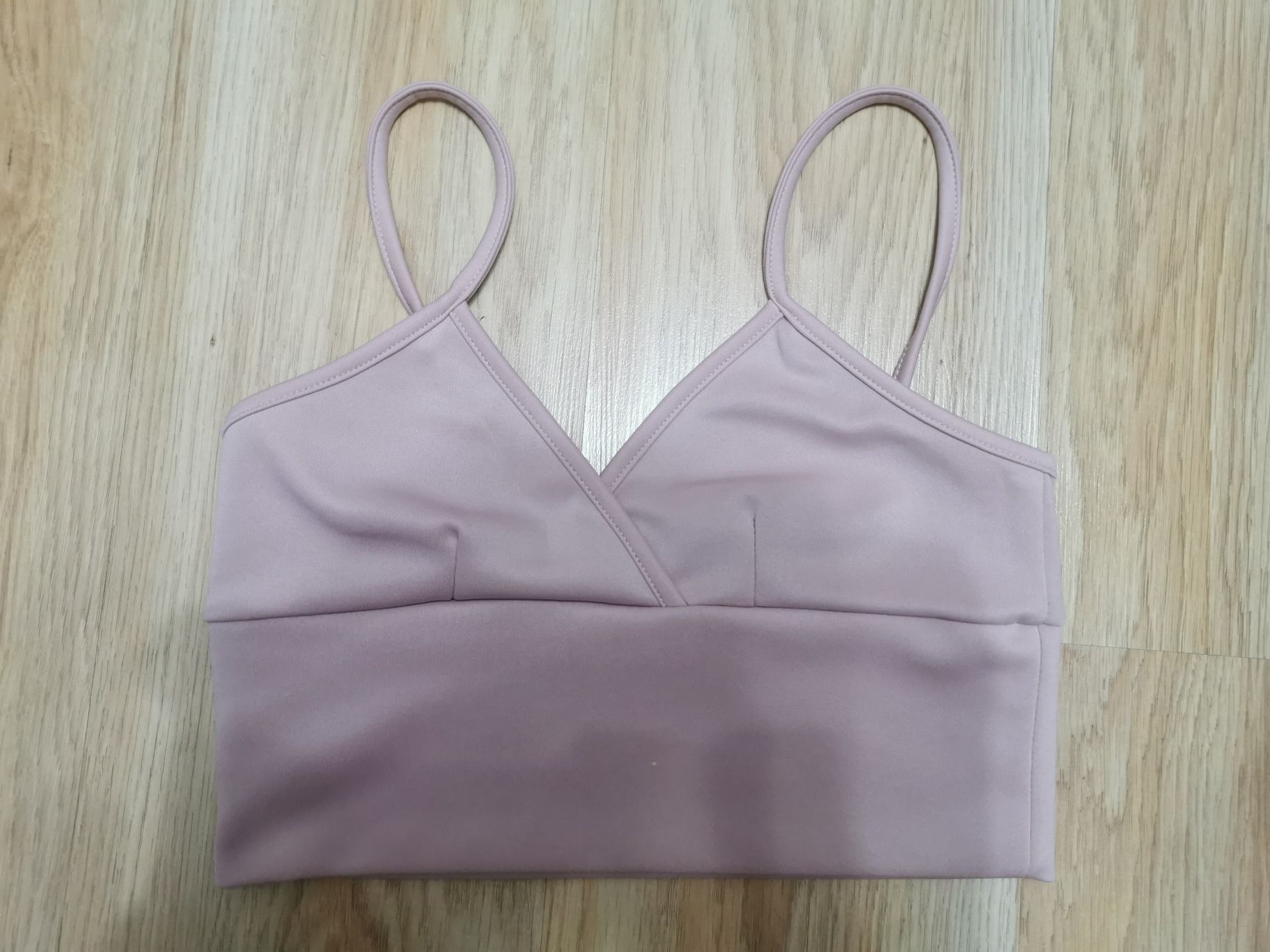 Crop Top Boohoo rozmiar s pudrowy róż