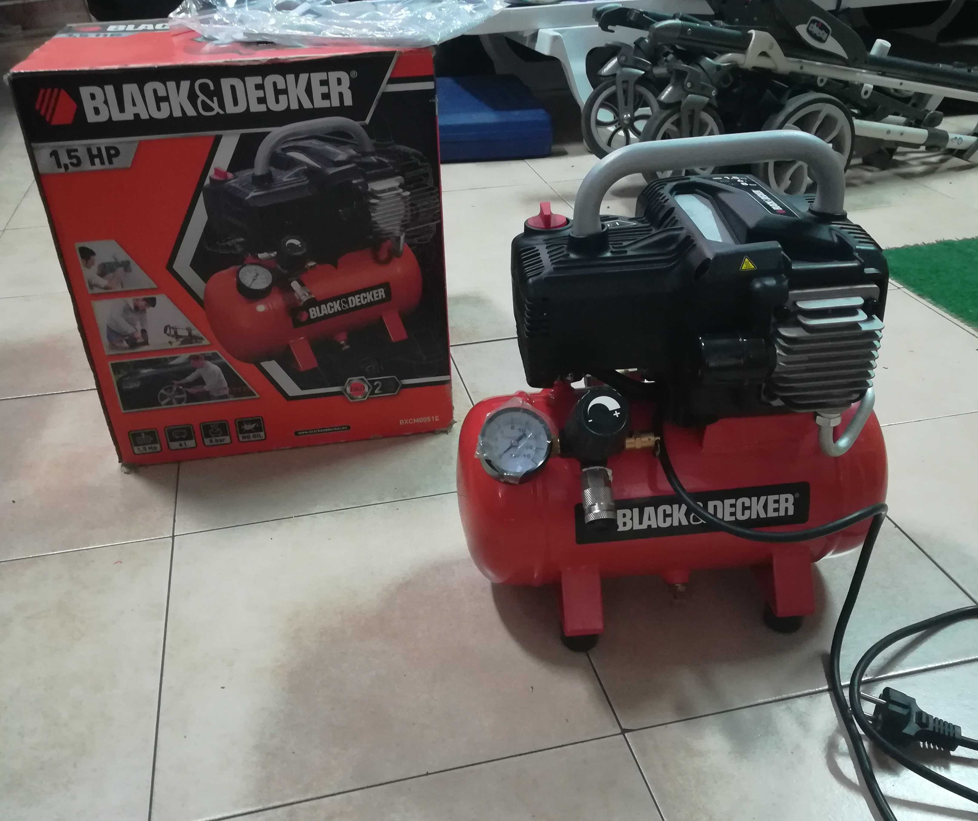 Compressor BLACK + DECKER 6L 1.5CV Semi-Novo