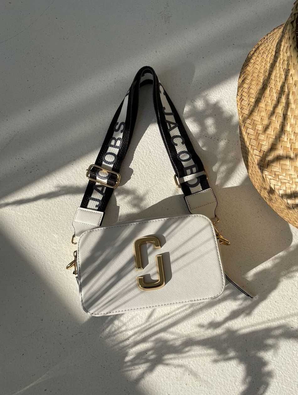 Жіноча сумочка Marc Jacobs Snapshot White/Gold