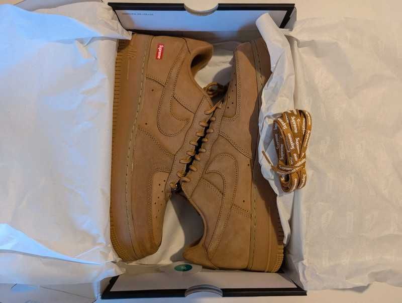 Buty meskie Mokasyny Nike Air Force 1 Low Supreme Wheat R.44