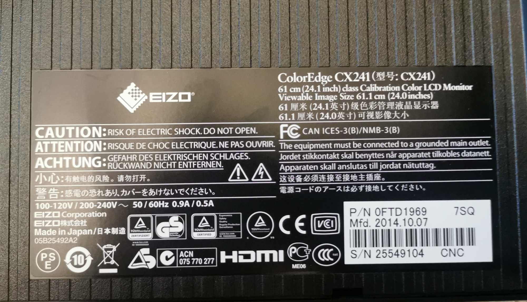 Monitor EIZO ColorEdge CX241_stan - jak nowy