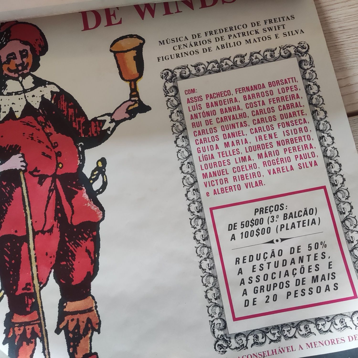 Antigo Cartaz Teatro D. Maria II - "A Comédia de William Shakespeare"
