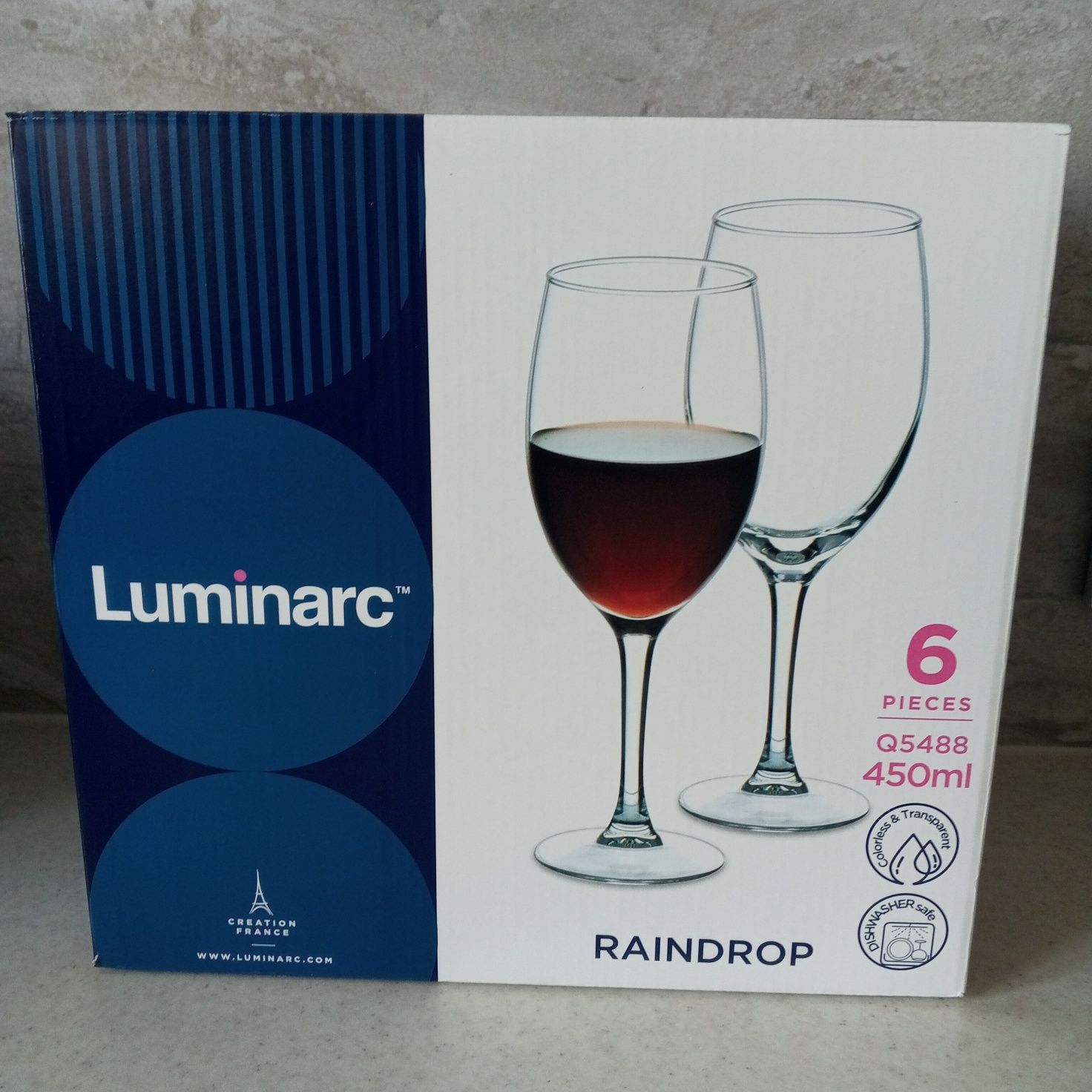 Luminarc люминарк, бокалы для вина 450 мл, набор 6 шт.