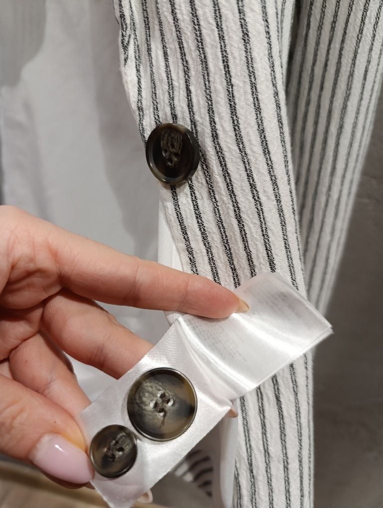 Marynarka żakiet H&M XS bawełna wiskoza w paski