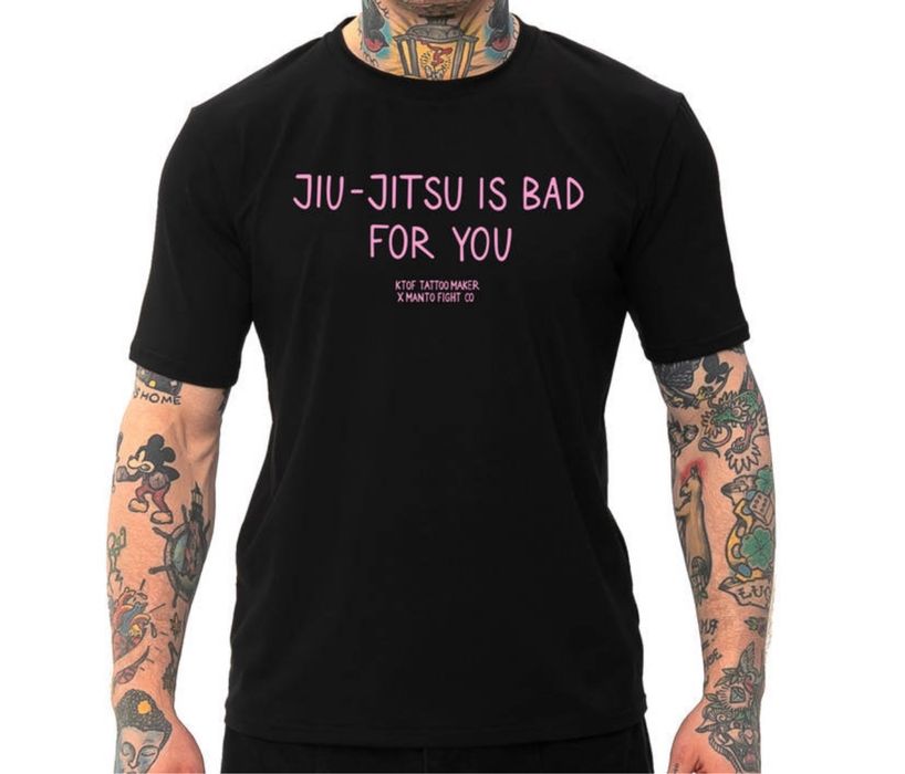 Футболки мужские MANTO манто черная белая с борцами ММА BJJ UFC