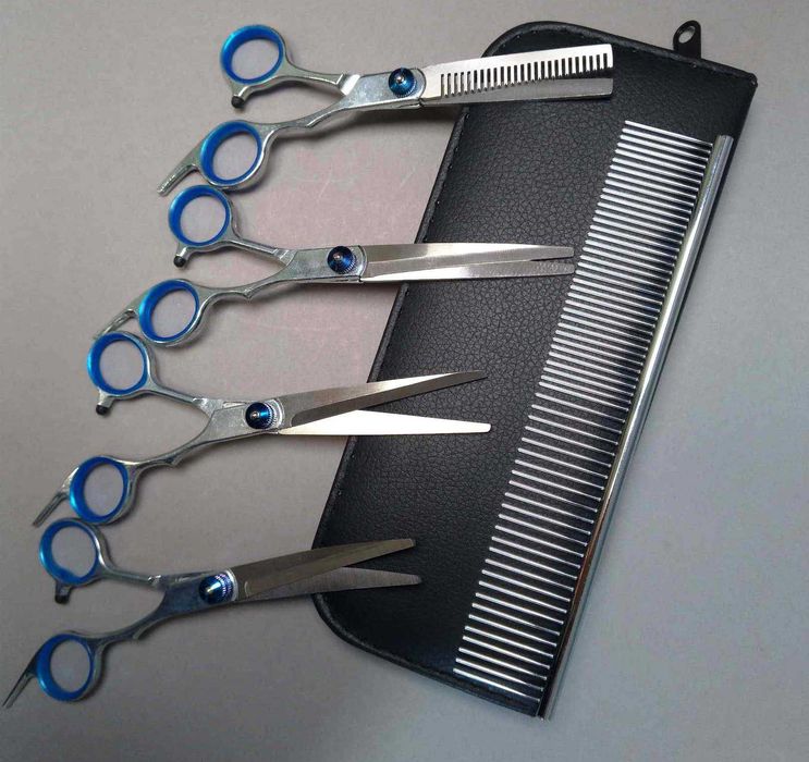 Набір ножиць для грумінгу стрижки 5в1 собачок та котів