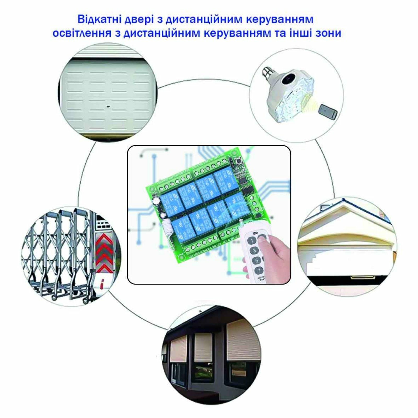 Пульт зі збільшеним радіусом дії і висувною антеною 8 кнопок на 433МГц