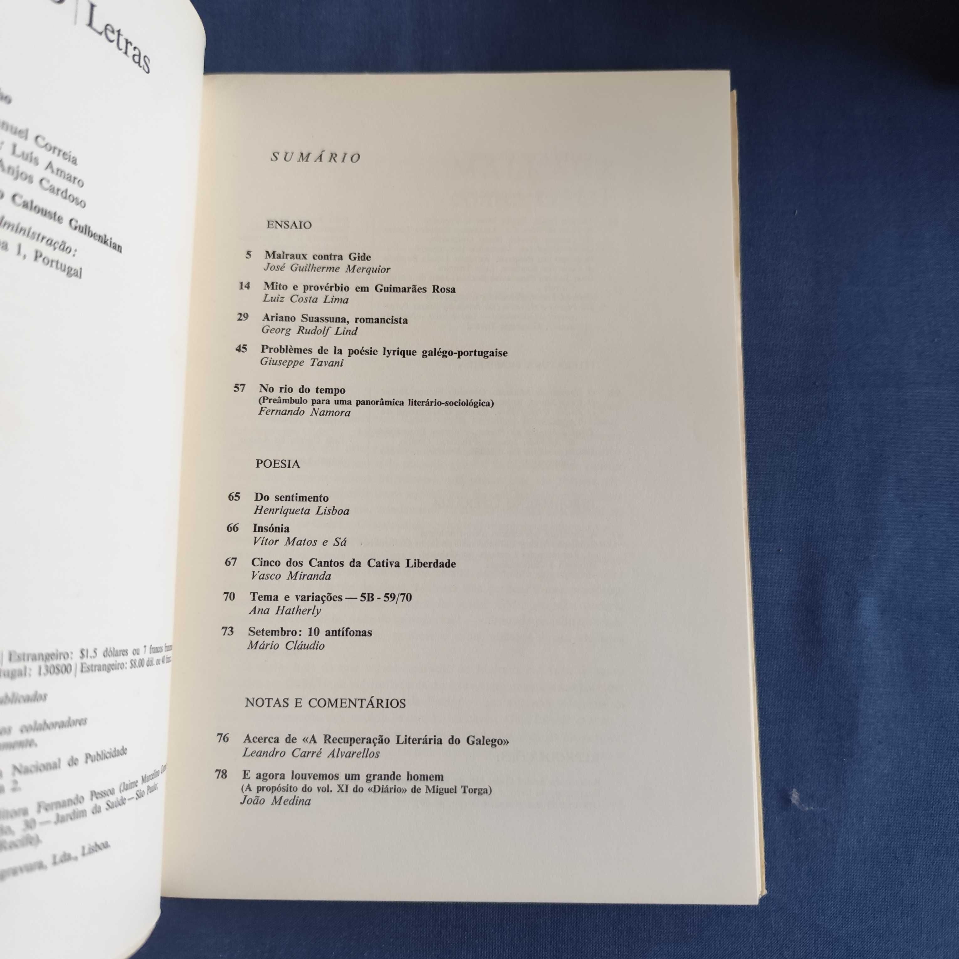 Revista Colóquio Letras 17 - Janeiro de 1974
