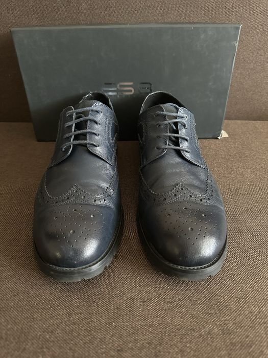 Чоловічі сині туфлі оксфорди Estro