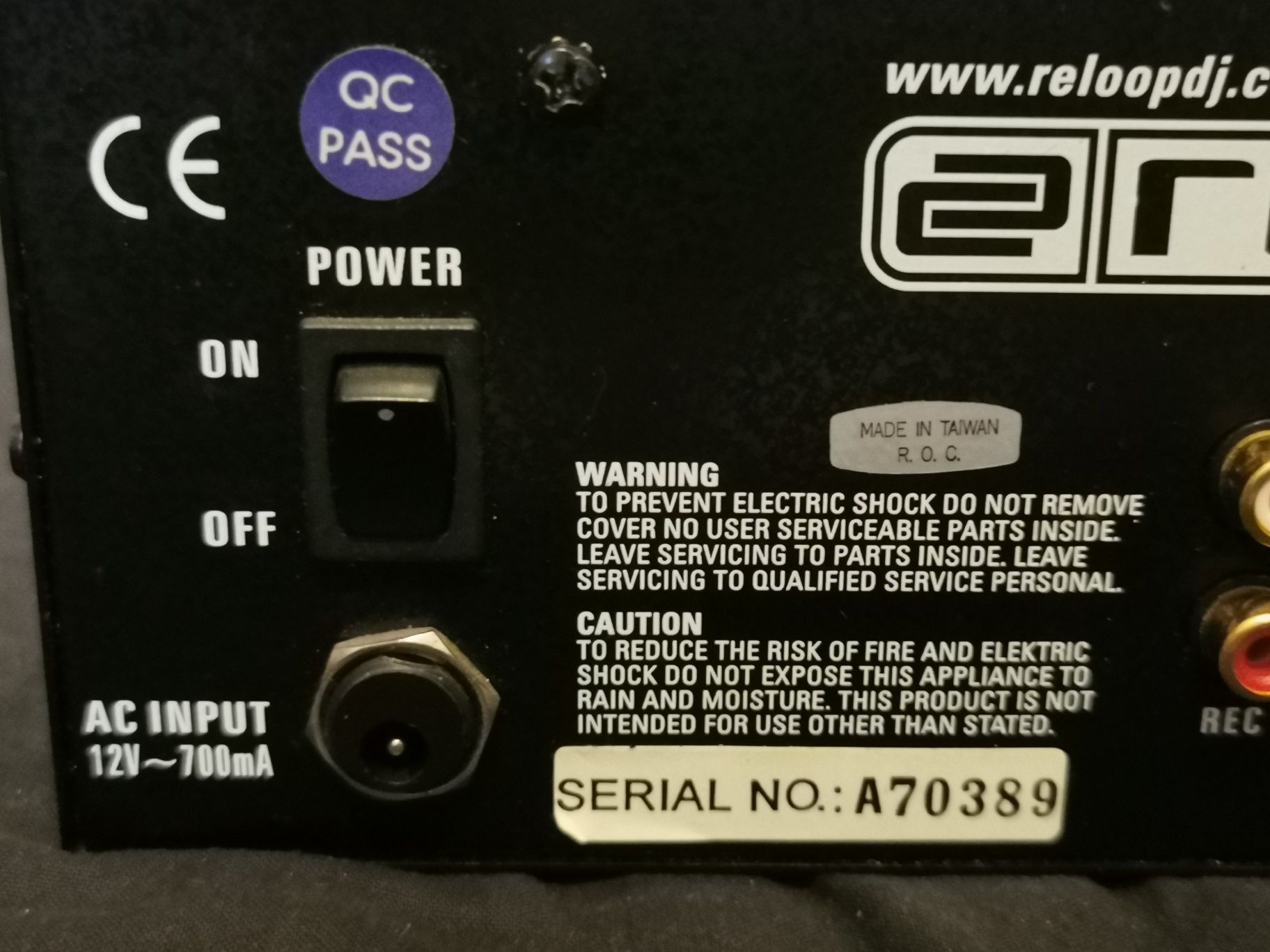 Mikser Reloop Effex Titan 2-kanałowy + zasilacz
