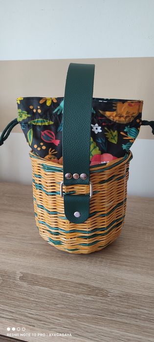 Torebka kubełek wiklina