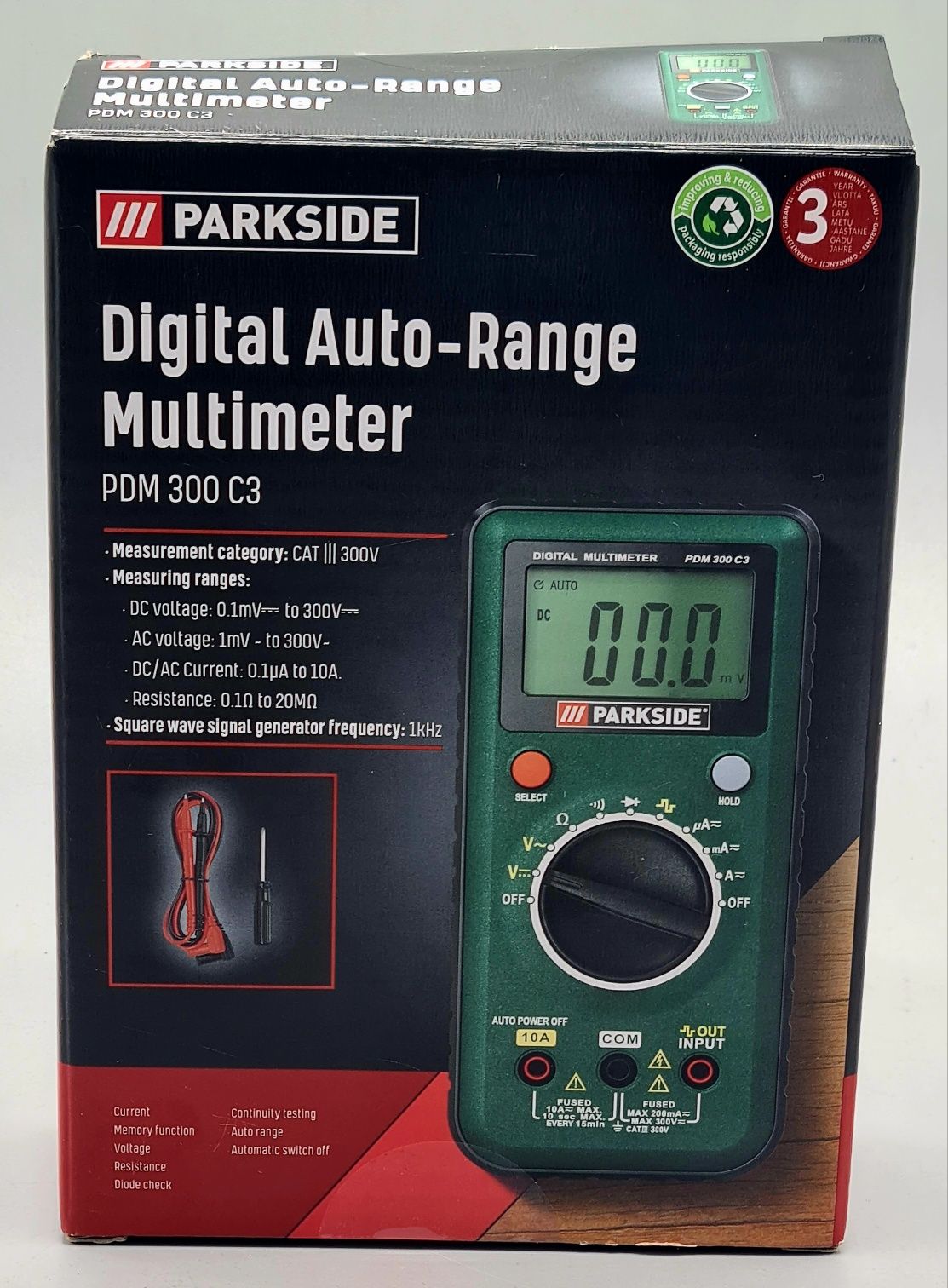 Detektor napięcia Parkside PDM 300 C3 miernik multimetr nowy