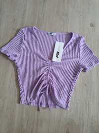 Liliowa bluzka crop top l 40 fishbone