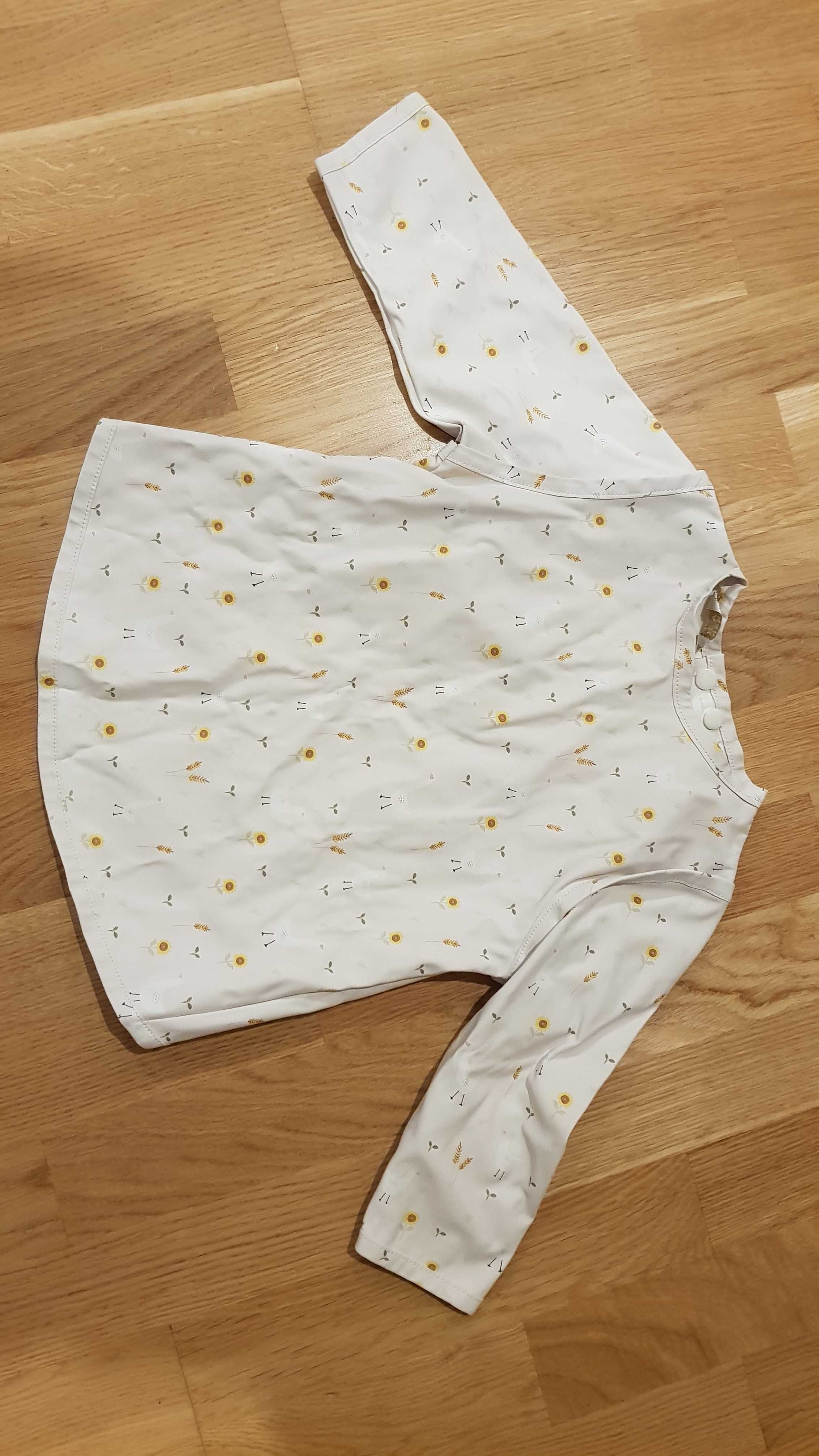 Śliniak zara home kwiatuszki gąski z rękawami do malowania jedzenia
