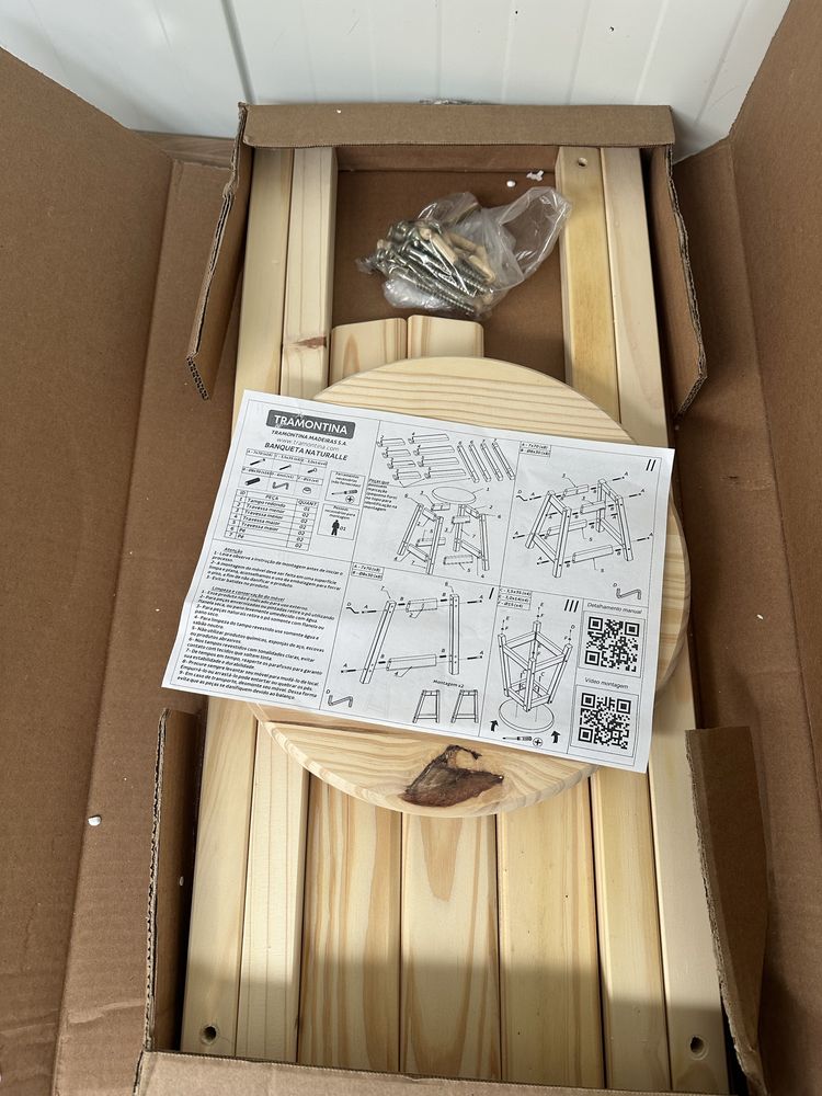 Tramontina stołek barowy hoker 70cm naturalne drewno sosnowe
