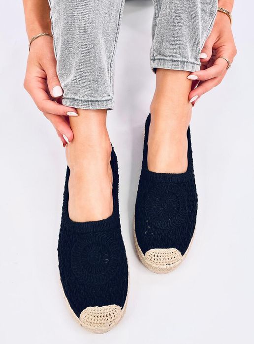 Ażurowe Espadryle Baleriny Dagonei Black