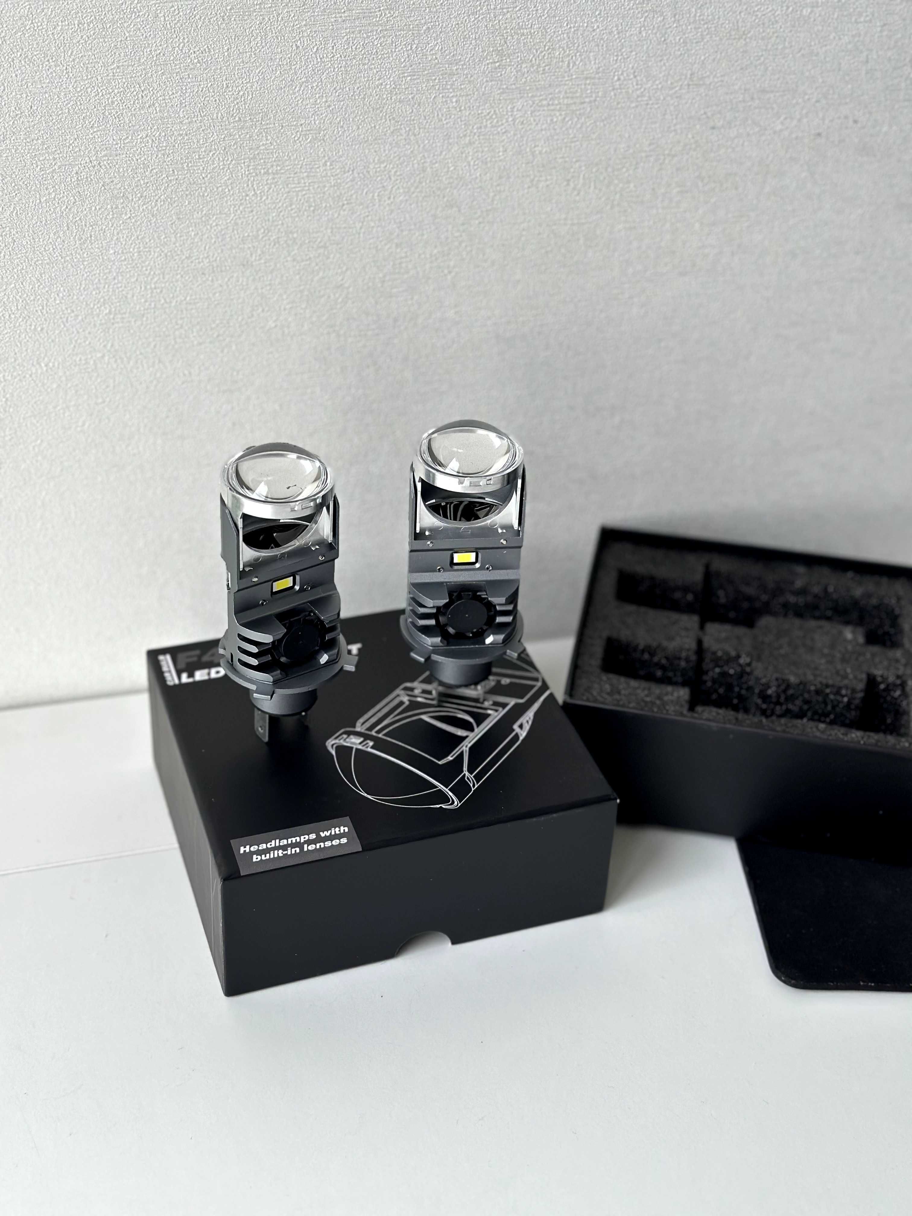 Автомобільні LED-лампи F40B H4 12 -24 вольта з лінзою, Bi LED лінзи н4