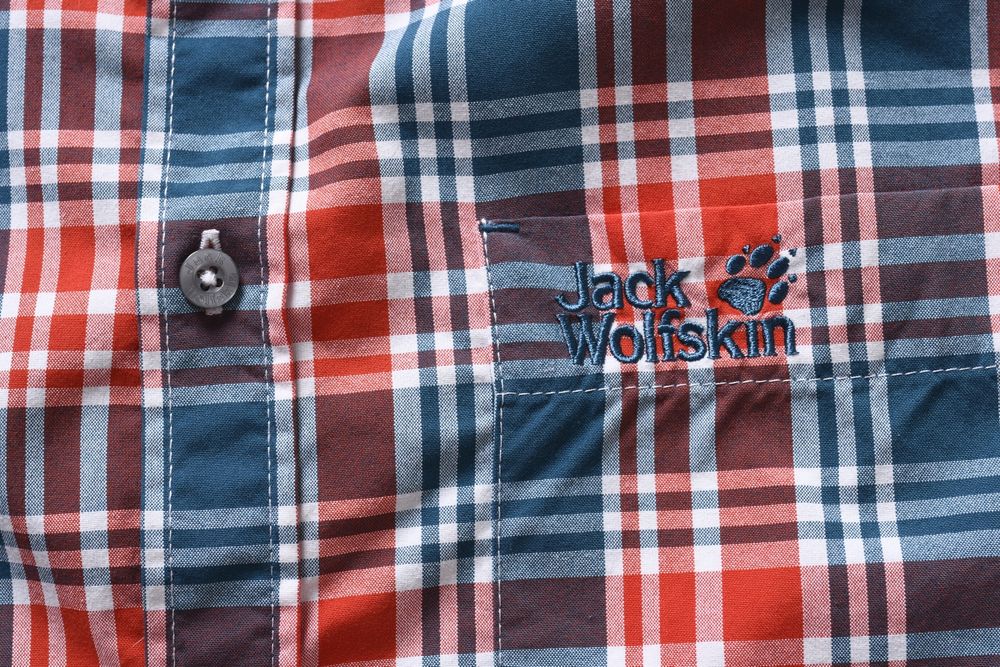 JACK WOLFSKIN SLIM FIT koszula męska z krótkim rękawem w kratkę M k 42