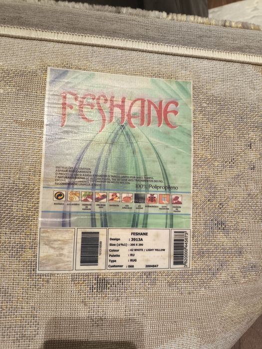 Carpete 200x290 Mármore Amarelo + 2 almofadas