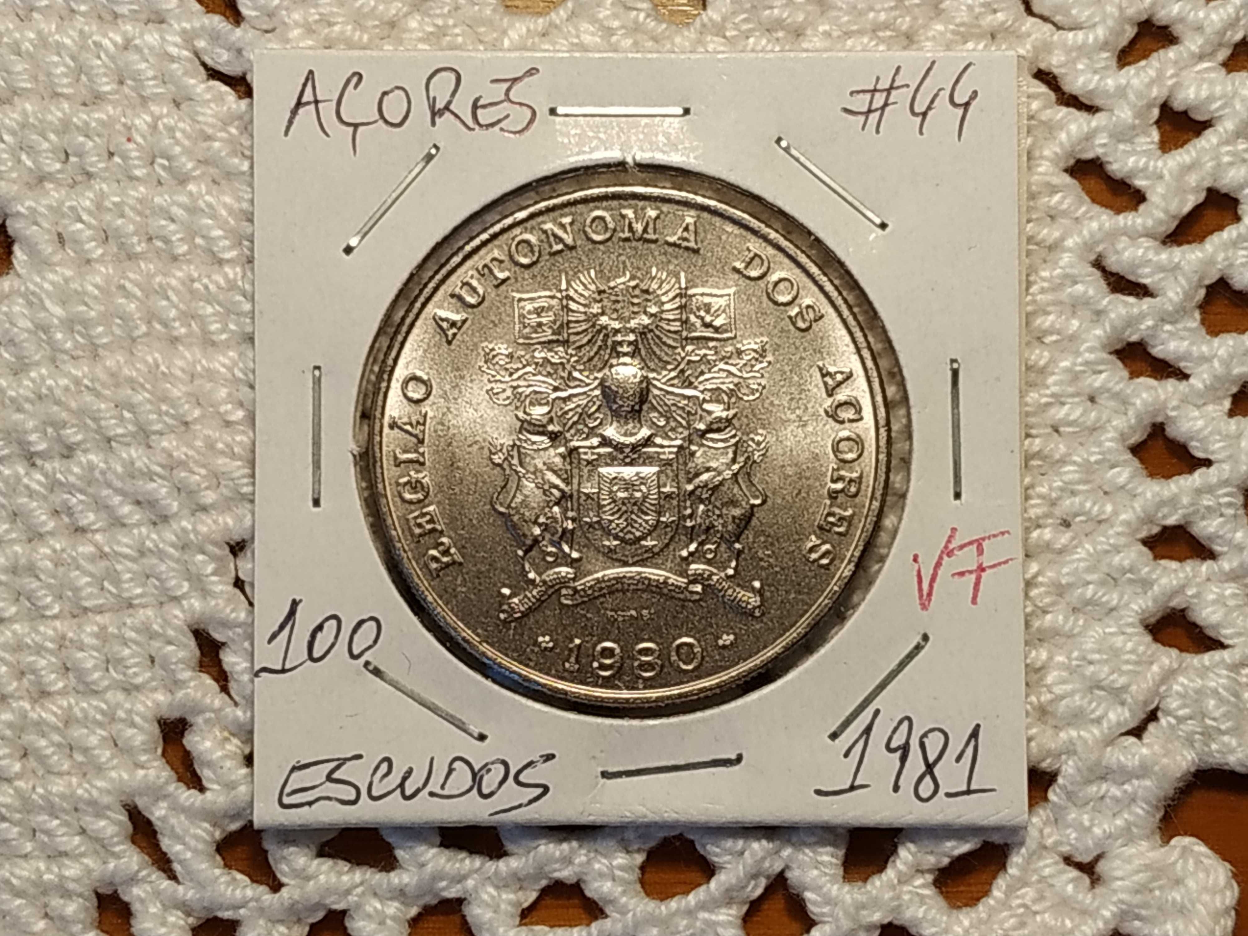 Portugal - moeda de 100 escudos de 1981 Açores (VF)