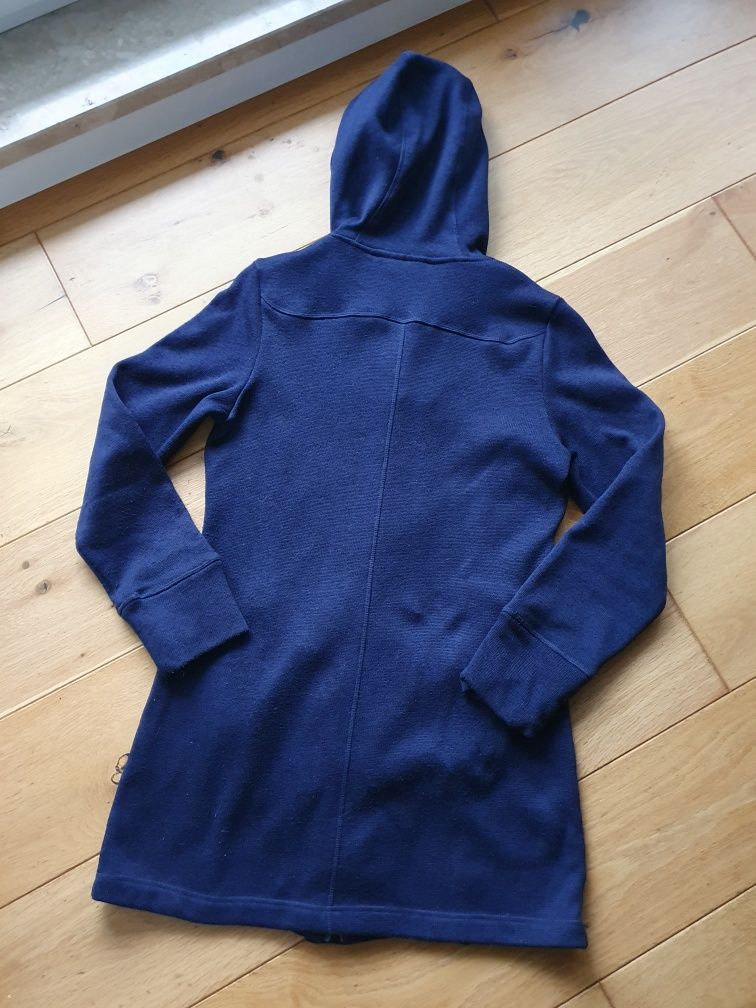 Bluza granatowa polarowa damska kurtka płaszczyk z kapturem Tchibo S