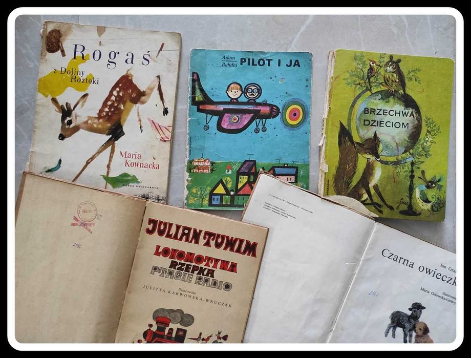 Stare książki książeczki dla dzieci, wierszyki, bajki, PRL