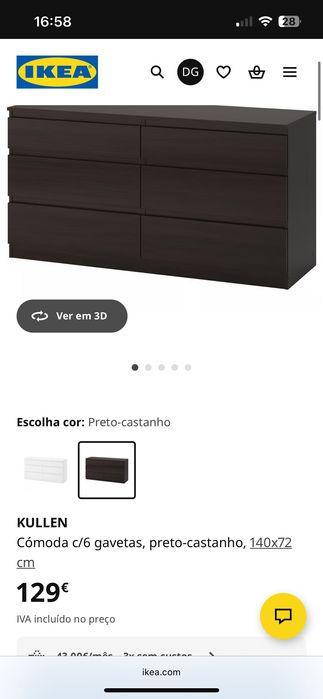 comoda kullen ikea - castanho