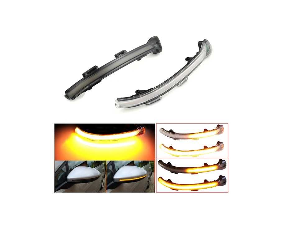 Piscas dinâmicos retrovisor Vw Golf 7 e 7.5 semi fumada e cristal