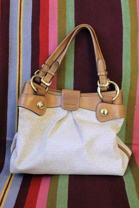 Вінтажна жаккардова сумка-тоут DKNY з принтом монограми бренду