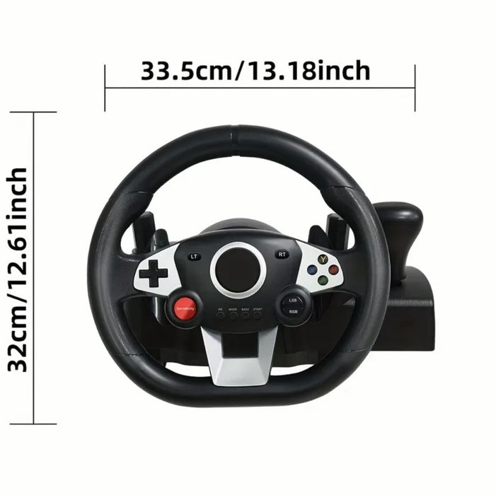 Ігровий руль  ALUCARD 270° для гонок. Повний комплект: педалі + КПП