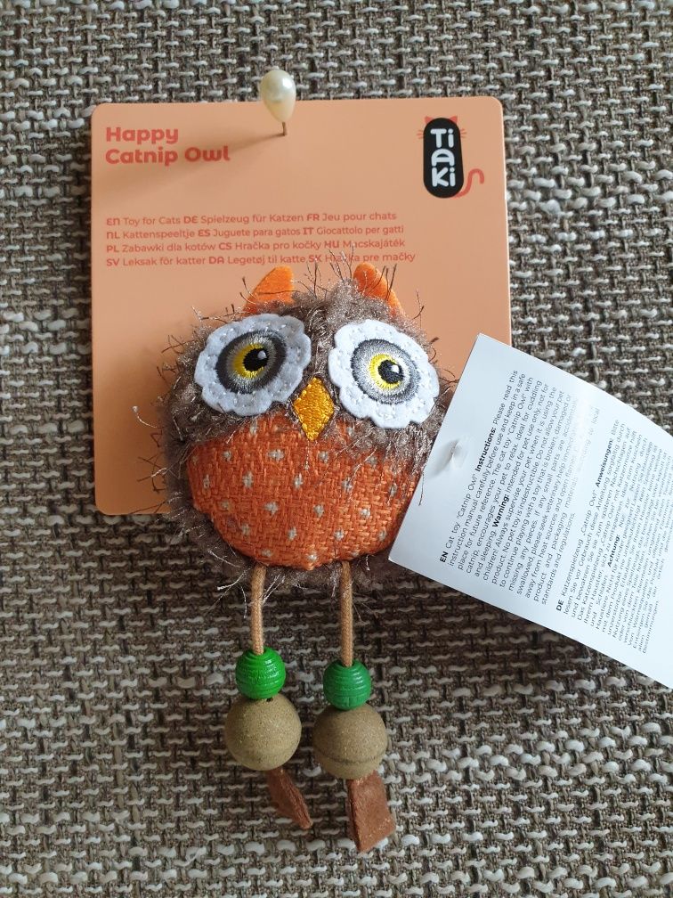 TIAKI Happy Owl, sowa z kocimiętką