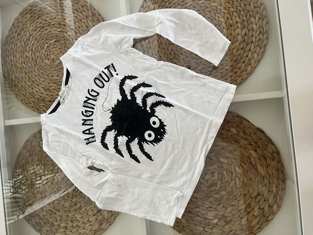 Bluzka, koszulka z długim rękawem halloween H&M rozmiar 122/128
