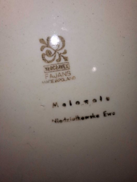 Zestaw 6 ręcznie malowanych talerzy Włocławek Fajans