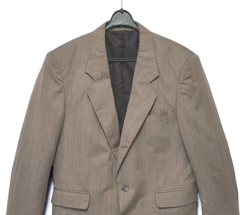 Damski Garnitur Jednorzędowy W Paski Beżowy C&A |R. 50 L/XL