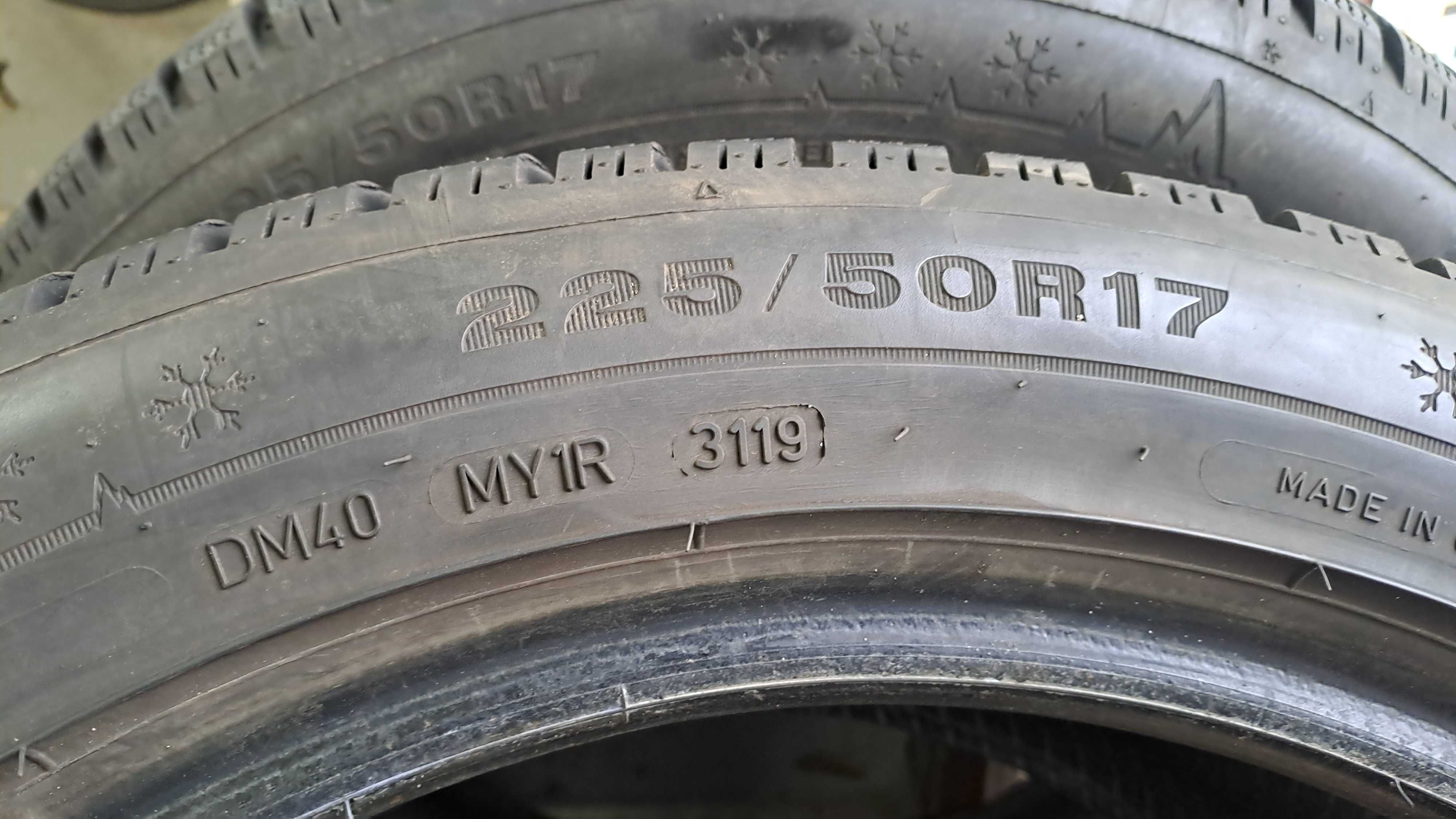 225/50r17 dunlop opony zimowe uzywane 7,5mm bieznik jak nowe