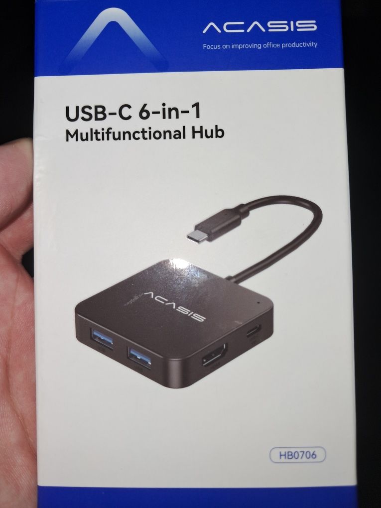 Многопортовая док-станция Acasis USB-C Hub 6 в 1 10 Гбит/с 4K HDMI 3 U
