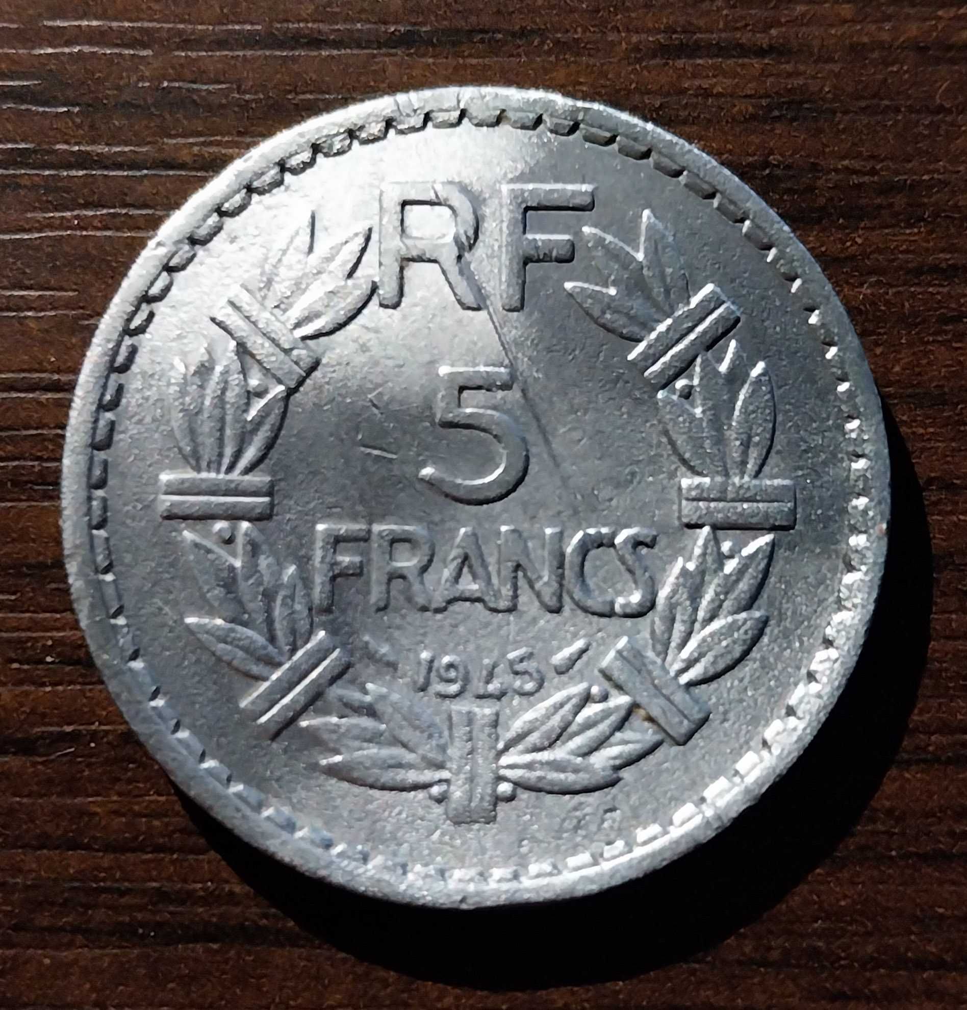 Moeda de 5 Francos 1945