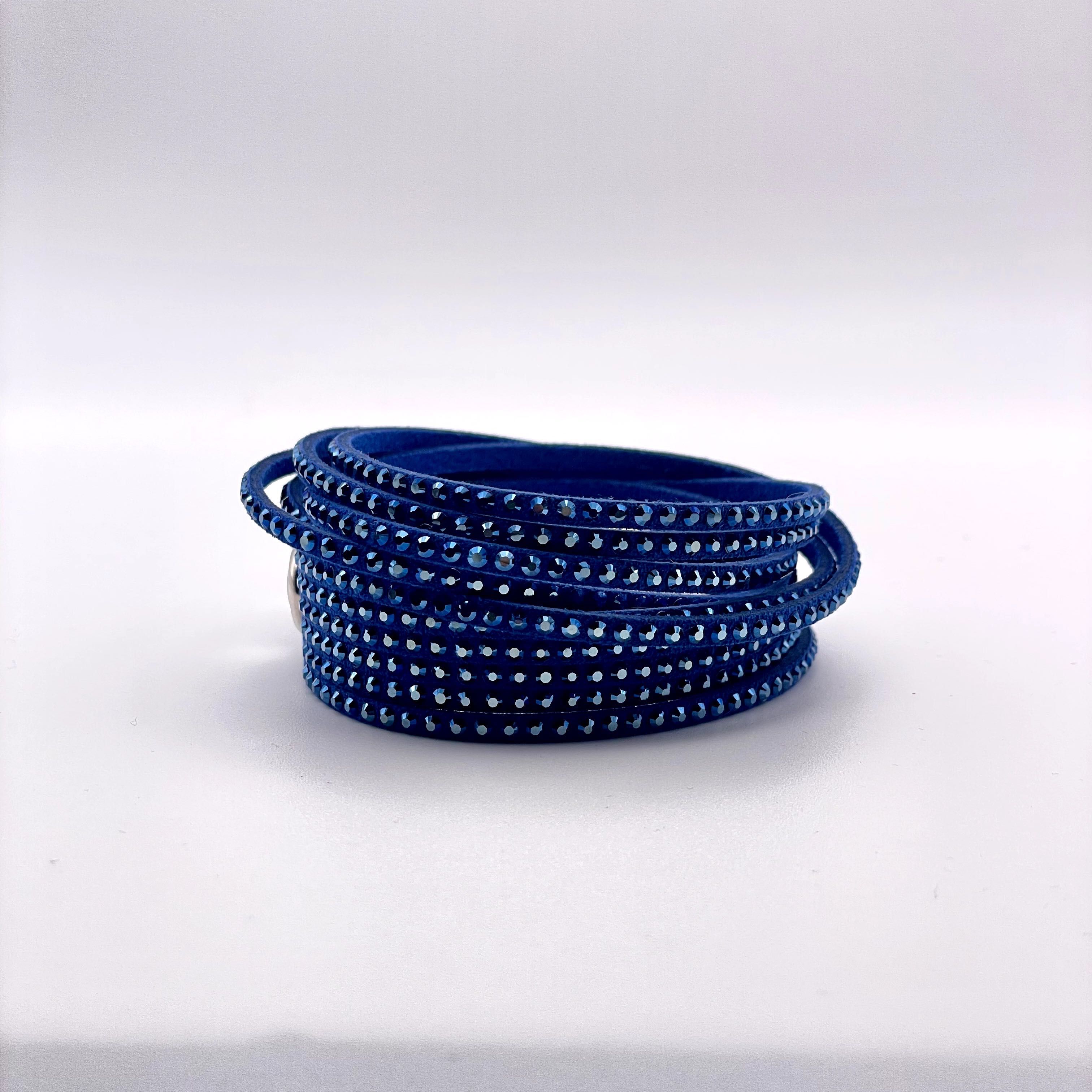 Wyjątkowa bransoletka Swarovski Slake z kryształkami - ciemnoniebieska