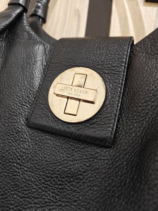 Kate Spade torebka na ramię skórzana skóra naturalna czarna vintage