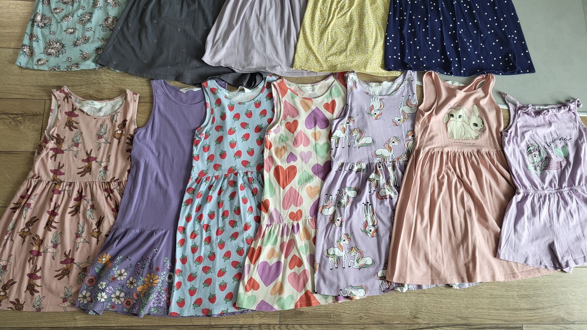 13 sukienek h&m paka zestaw sinsay sukienki lato bawelna 100% 134/140