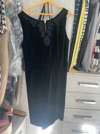 Vestido veludo preto com aplicacoes