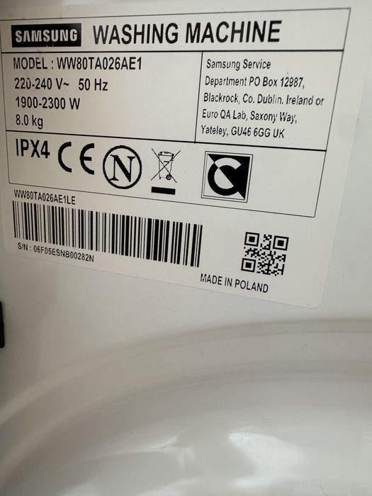 пральна машина Samsung WW80TA026AE1 інвертор 8 кг
