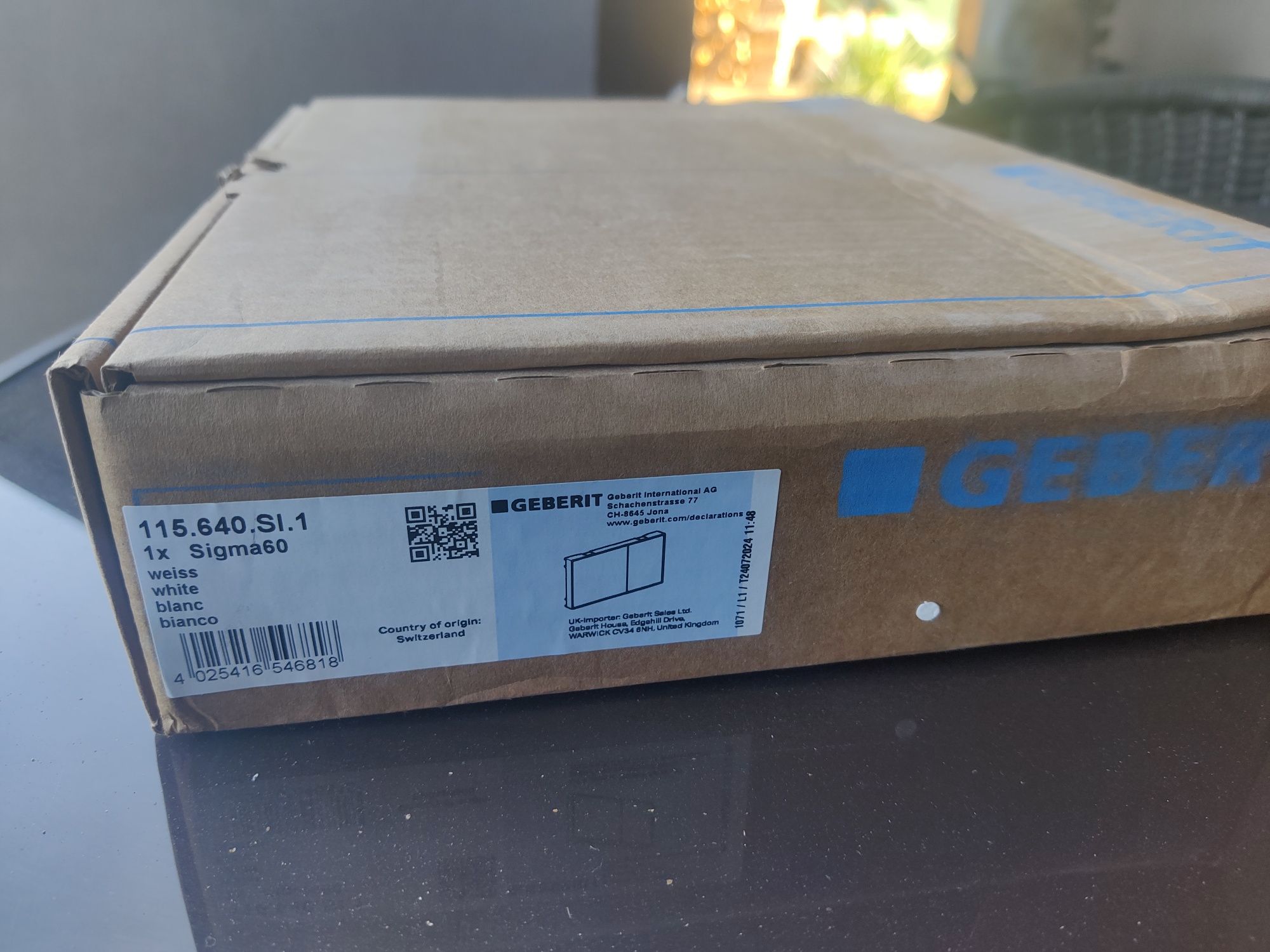 Geberit Sigma60 Przycisk WC prostokątny szkło białe 115.640.SI.1