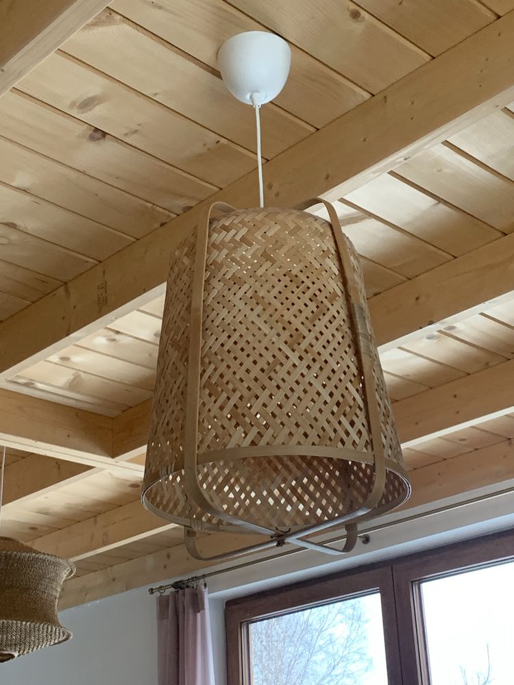 KNIXHULT ikea lampa klosz bambusowa ratan boho